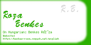 roza benkes business card
